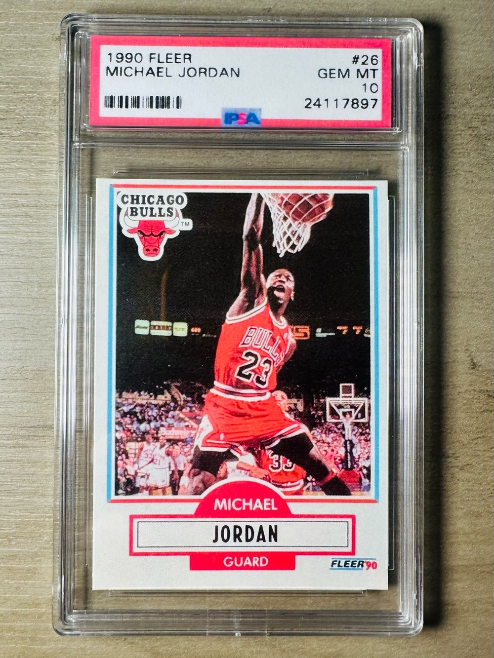 Michael Jordan 1990 Fleer #26 Gem Mint 10 Novelty Basketball Card. Chicago Bulls